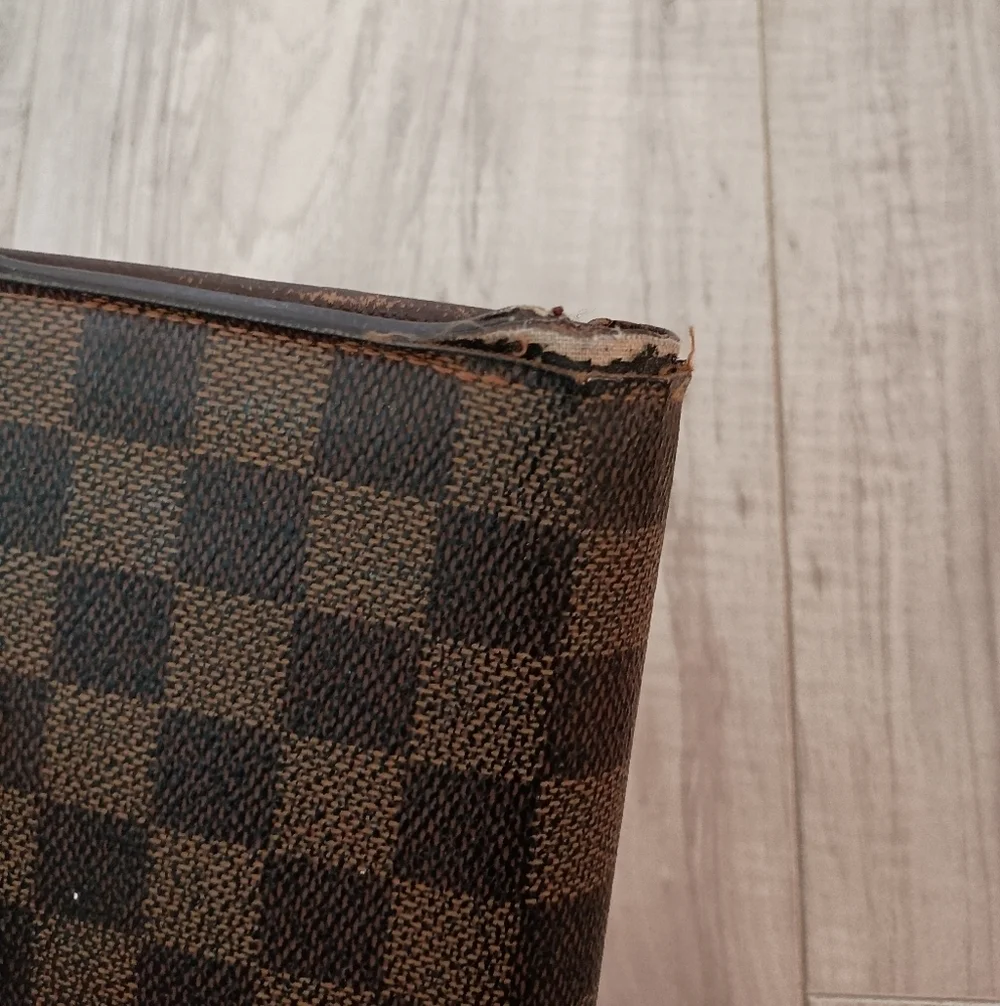 Authentic LOUIS VUITTON Damier Ebene Portefeuille Sarah Long Wallet